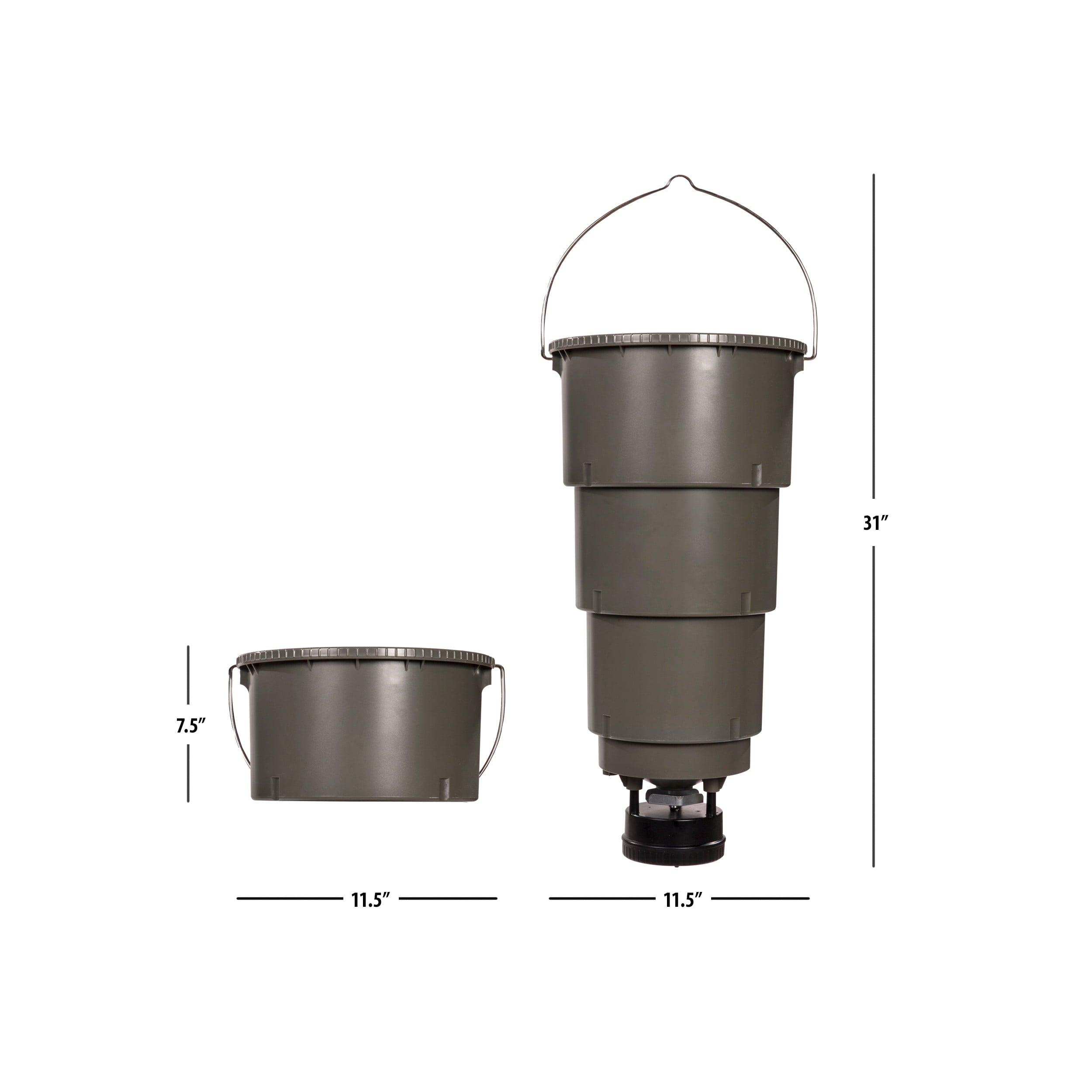 Moultrie 30lb All-in-One Hanging Feeder - 4 Feed Times - Bluetooth Programming Moultrie Connect - Collapsable